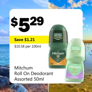 Mitchum Roll On Deodorant Assorted 50ml