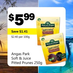 Angas Park Soft & Juice Pitted Prunes 250g