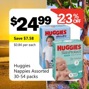 Huggies Nappies Assorted 30-54 packs