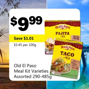 Old El Paso Meal Kit Varieties Assorted 290-485g