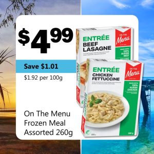 On The Menu Frozen Meal Assorted 260g