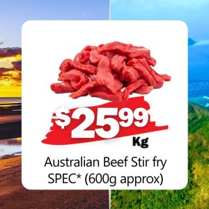Australian Beef Stir fry SPEC* (600g approx)