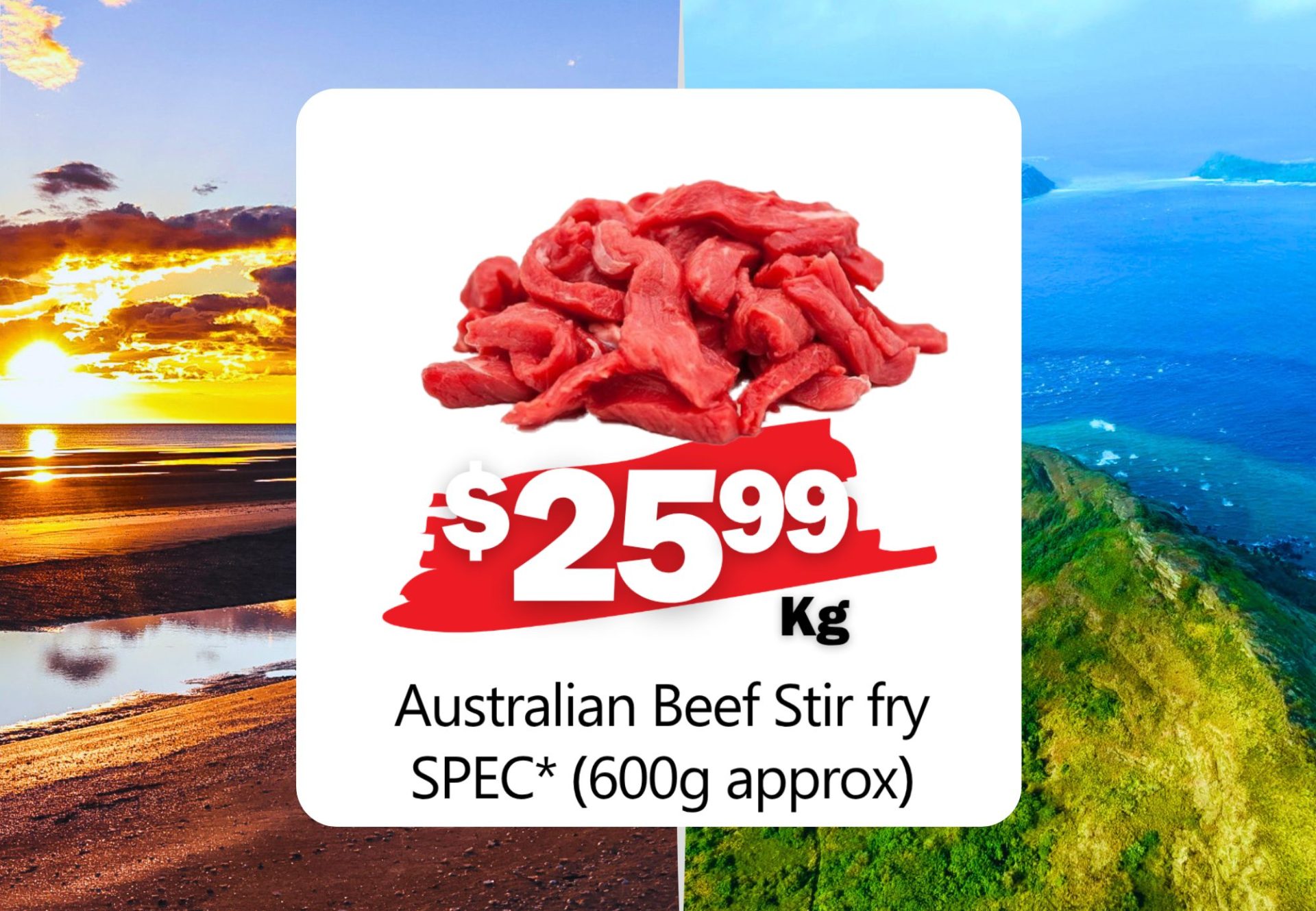 Australian Beef Stir fry SPEC* (600g approx)