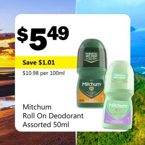 Mitchum Roll On Deodorant Assorted 50ml