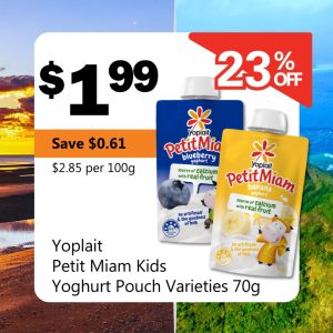 Yoplait Petit Miam Kids Yoghurt Pouch Varieties 70g